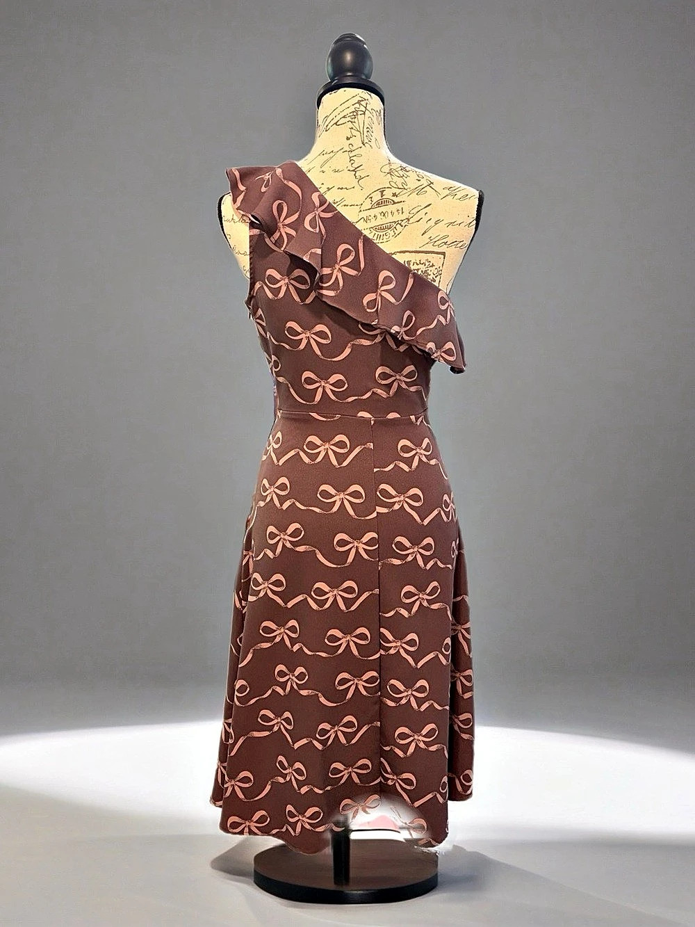 NWT Banana Republic One-Shoulder Bowprint Ruffle Fit & Flare Dress Sz 4 Coquette